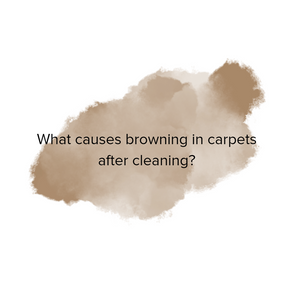 What causes browning in carpets after cleaning?
