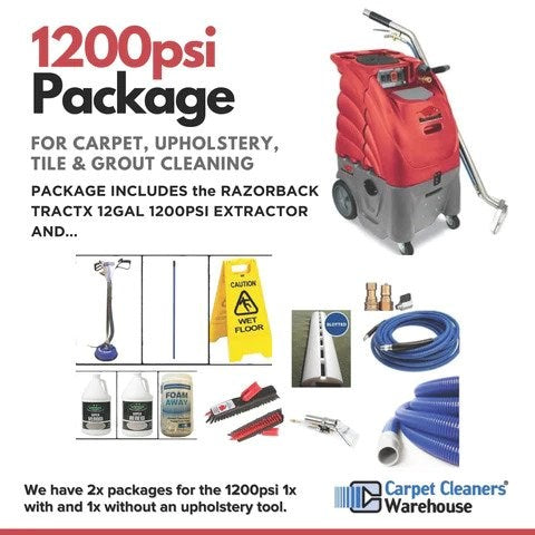 Portable Startup Package Deal 1200psi Tile, Carpet & Upholstery (inc Uph Tool)