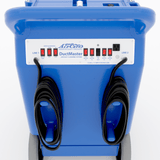 Blue air cleaning machine with 'AirCare' branding on a white background
