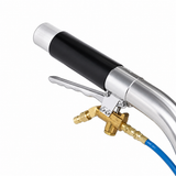 Sapphire 14-inch titanium carpet wand handle with black grip, silver metal finish, and brass trigger valve assembly.