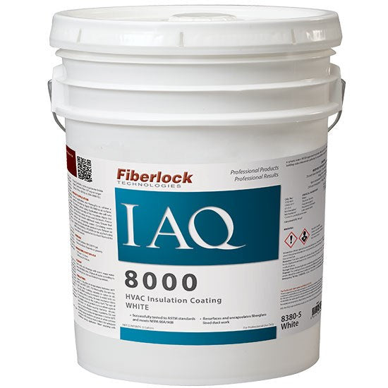 Fiberlock IAQ 8000 HVAC Insulation Coating White 5gal