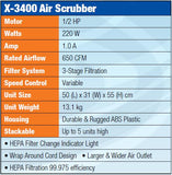 XPOWER X-3400 HEPA Filtered Air Purifier Scrubber